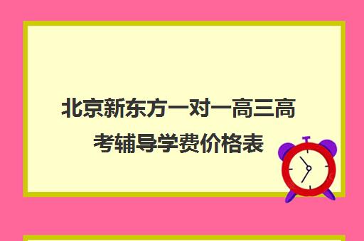 北京新东方一对一高三高考辅导学费价格表（高考一对一辅导多少钱一小时）