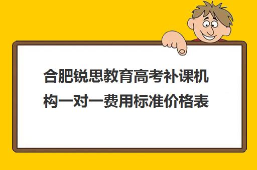 合肥锐思教育高考补课机构一对一费用标准价格表(上海高考补课机构排名)