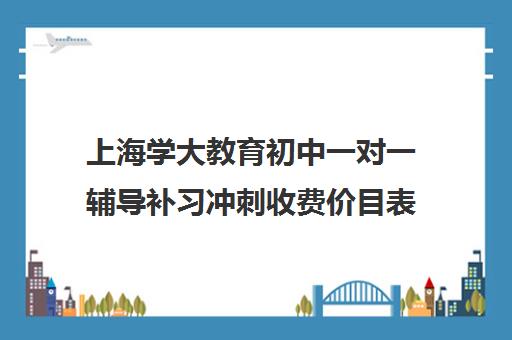 上海学大教育初中一对一辅导补习冲刺收费价目表