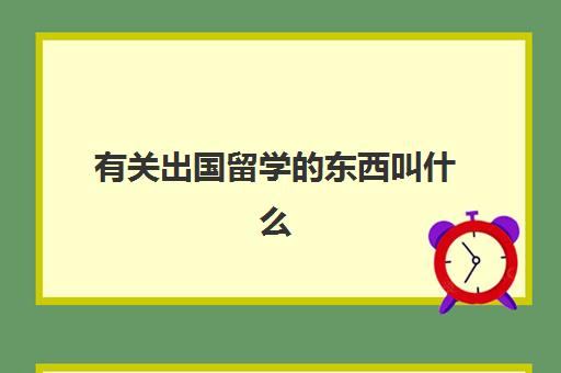 有关出国留学的东西叫什么(出国留学物品清单)