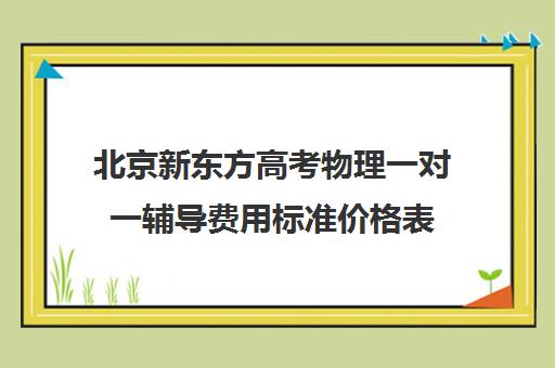 北京新东方高考物理一对一辅导费用标准价格表（高中物理一对一辅导价格表）