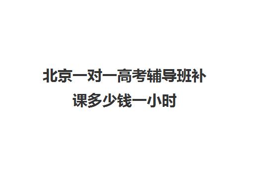 北京一对一高考辅导班补课多少钱一小时(北京高三一对一家教价格)