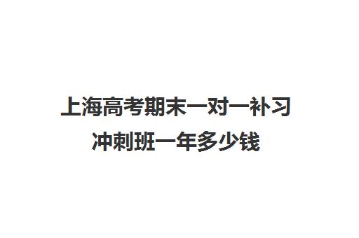 上海高考期末一对一补习冲刺班一年多少钱