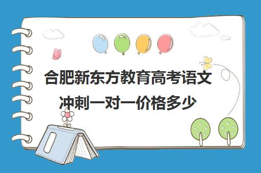 合肥新东方教育高考语文冲刺一对一价格多少(高考一对一辅导机构哪个好)