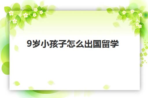 9岁小孩子怎么出国留学(12岁出国留学需要哪些条件)