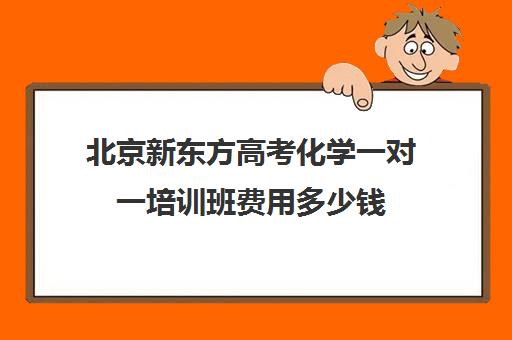 北京新东方高考化学一对一培训班费用多少钱（新东方一对一补课有效果吗）