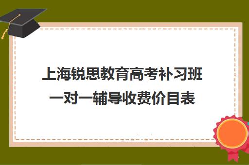 上海锐思教育高考补习班一对一辅导收费价目表