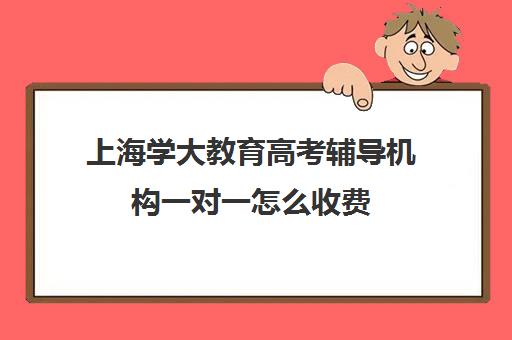 上海学大教育高考辅导机构一对一怎么收费（一对一辅导收费）