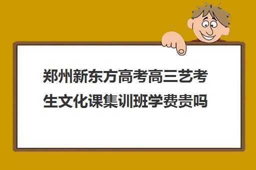 郑州新东方高考高三艺考生文化课集训班学费贵吗(兰州艺考文化课冲刺班哪个好)