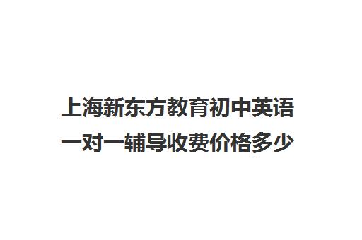 上海新东方教育初中英语一对一辅导收费价格多少钱(新东方初三一对一价格表)