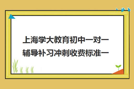 上海学大教育初中一对一辅导补习冲刺收费标准一览表