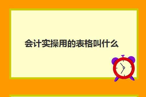 会计实操用的表格叫什么(会计速成班有用吗)