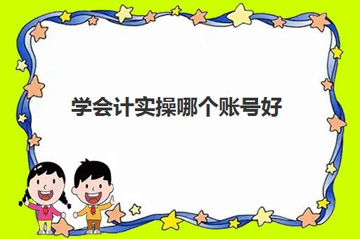 学会计实操哪个账号好(如何学好会计)