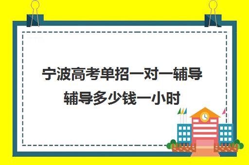 宁波高考单招一对一辅导辅导多少钱一小时(单招补课班有用吗)