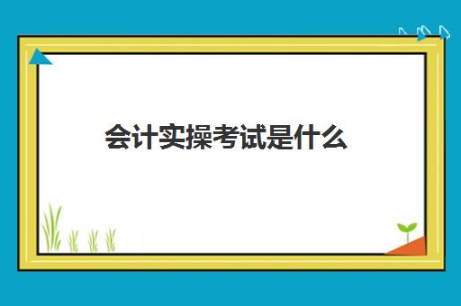 会计实操考试是什么(初级会计报名网址入口)