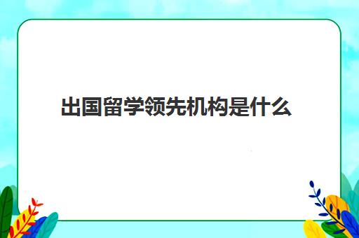 出国留学领先机构是什么(最好出国留学机构)