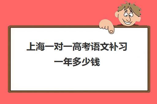 上海一对一高考语文补习一年多少钱