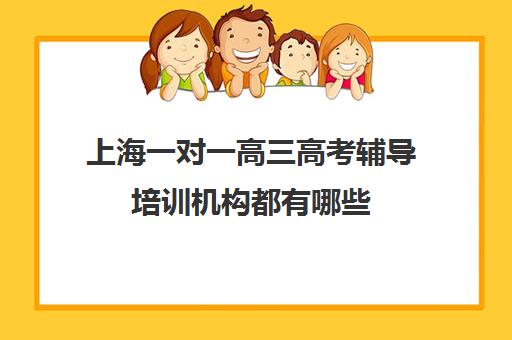 上海一对一高三高考辅导培训机构都有哪些(上海高三全日制补课机构)