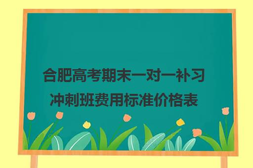 合肥高考期末一对一补习冲刺班费用标准价格表