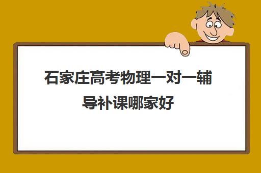 石家庄高考物理一对一辅导补课哪家好(高一一对一补课有用吗)