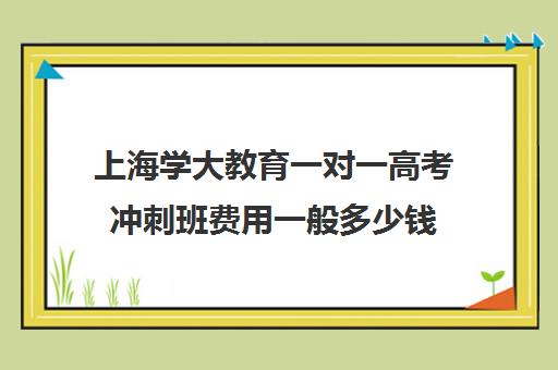 上海学大教育一对一高考冲刺班费用一般多少钱（上海高中培训哪个机构好）