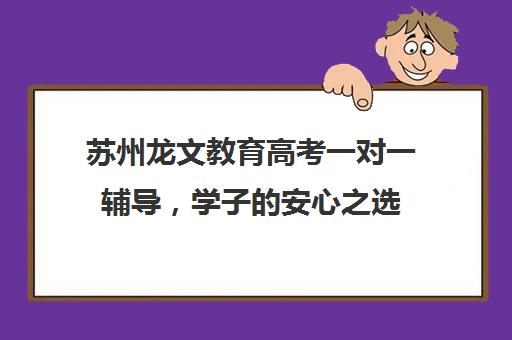 苏州龙文教育高考一对一辅导，学子的安心之选