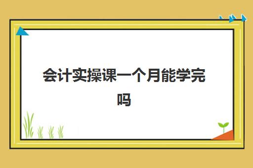 会计实操课一个月能学完吗(新人会计上班多久能上手)