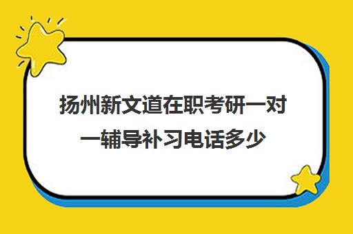 扬州新文道在职考研一对一辅导补习电话多少