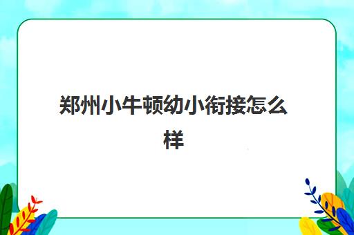 郑州小牛顿幼小衔接怎么样(幼小衔接加盟品牌哪个最好)