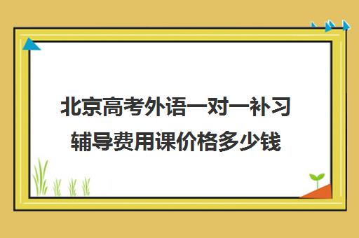 北京高考外语一对一补习辅导费用课价格多少钱