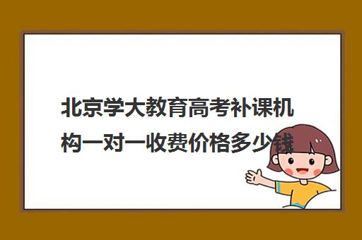 北京学大教育高考补课机构一对一收费价格多少钱（一对一补课多少钱）