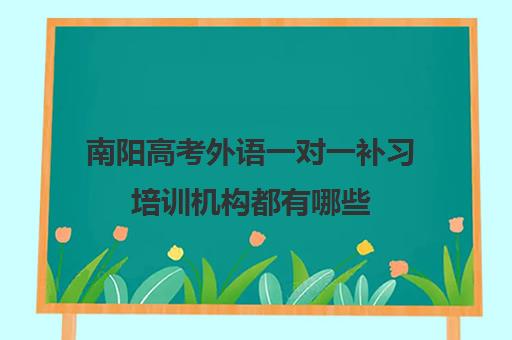 南阳高考外语一对一补习培训机构都有哪些