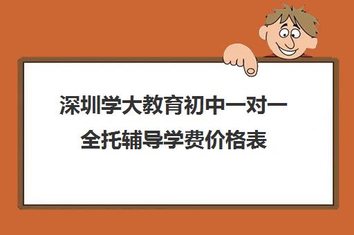 深圳学大教育初中一对一全托辅导学费价格表(深圳补课一对一多少钱一小时)