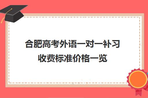 合肥高考外语一对一补习收费标准价格一览