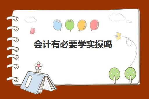 会计有必要学实操吗(新手学会计难吗)