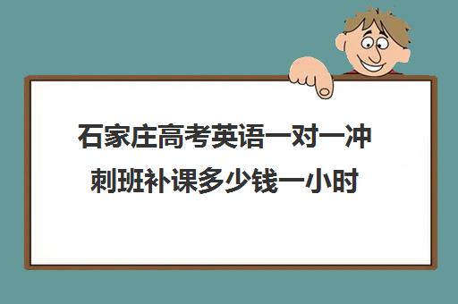 石家庄高考英语一对一冲刺班补课多少钱一小时(高三英语一对一补课有用吗)