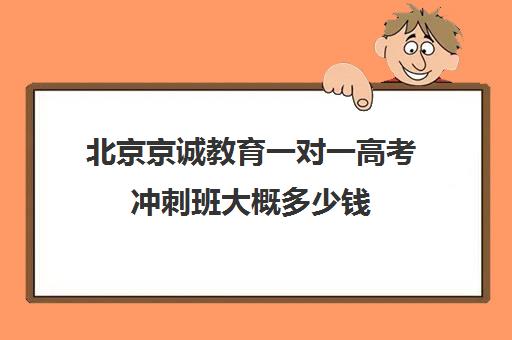 北京京诚教育一对一高考冲刺班大概多少钱（有专门培训高考的机构吗）