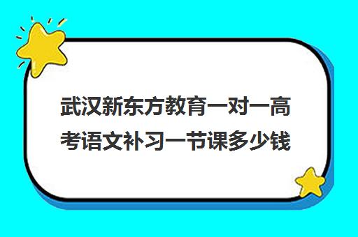 武汉新东方教育一对一高考语文补习一节课多少钱