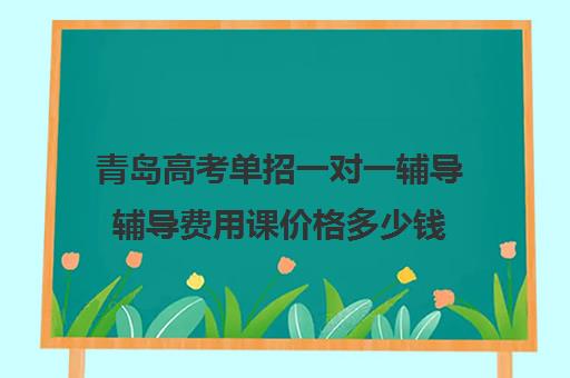 青岛高考单招一对一辅导辅导费用课价格多少钱(青岛单招培训机构有哪些)