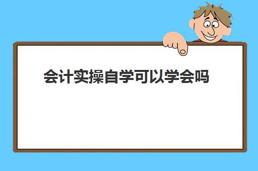 会计实操自学可以学会吗(没接触过会计应该怎么学)