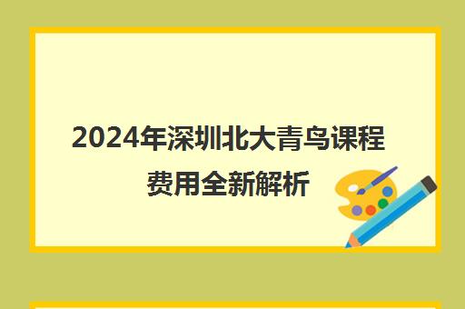 2024年深圳北大青鸟课程费用全新解析