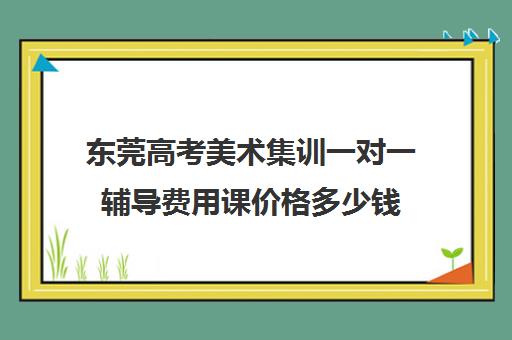 东莞高考美术集训一对一辅导费用课价格多少钱(高三美术集训费用大概多少)