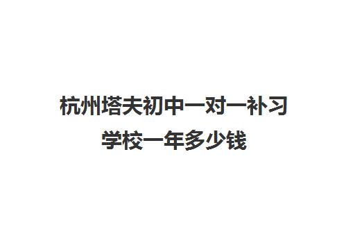 杭州塔夫初中一对一补习学校一年多少钱