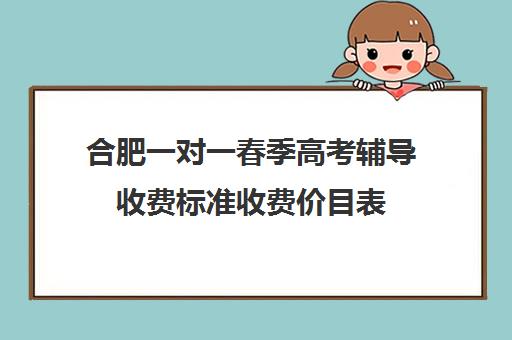 合肥一对一春季高考辅导收费标准收费价目表(合肥一对一上门家教)