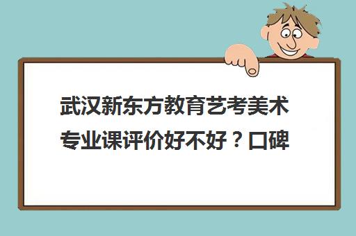 武汉新东方教育艺考美术专业课评价好不好？口碑如何？(艺考生文化课分数线)