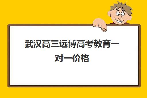 武汉高三远博高考教育一对一价格(高三怎么补课最有效)