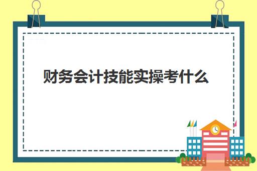 财务会计技能实操考什么(会计考的8个证书)