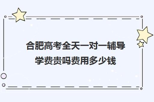 合肥高考全天一对一辅导学费贵吗费用多少钱(合肥比较出名高中辅导班)