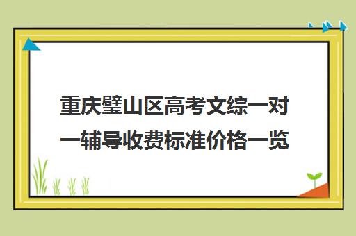 重庆璧山区高考文综一对一辅导收费标准价格一览(璧山出租车收费表)