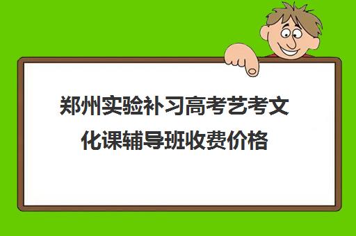 郑州实验补习高考艺考文化课辅导班收费价格